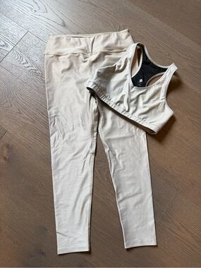 Noli Yoga High-Champagne Leggings + Bra Set for Women